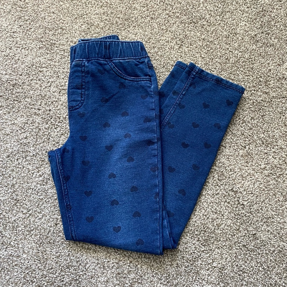 Jumping Beans Blue Heart Print Kids Jeans